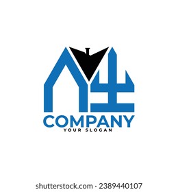 NY letter creative real estate vector logo design.