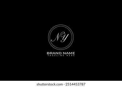 NY Letter Logo Design. Initial letters NY logo icon. Abstract letter NY N Y minimal logo design template. N Y Letter Design Vector with black Colors. NY logo,