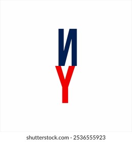 NY letter logo design with lightning symbol in negative space.