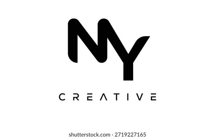 Letra NY Logotipo Monograma para identidade de marca criativa moderna