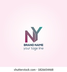 NY letters, vector logo design, NY Creative logo design