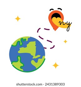 Ny location trendy flat sticker 