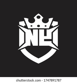 NY Logo monogram isolated with shield and crown design template