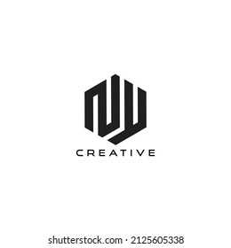 NY logo. Monogram logo and line art