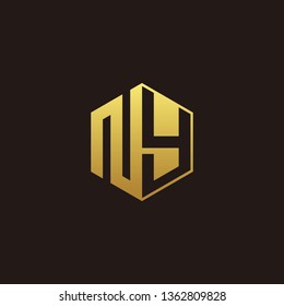 NY Logo Monogram with Negative space gold colors