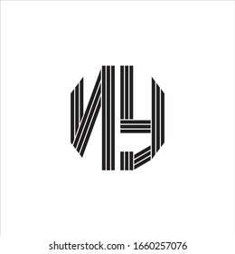 NY Logo monogram outline style linked isolated on white background