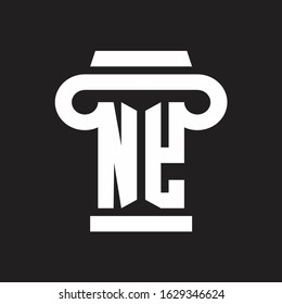 NY Logo monogram with pillar style design template