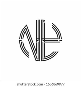 NY Logo monogram triple ribbon style line design template isolated on white background