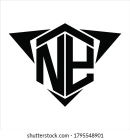 NY Logo monogram with wings arrow around design template on white background
