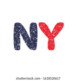 NY logo. new york logo. grunde. logo vecrot illustration