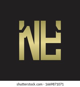 Logotipo NY con una plantilla de diseño de forma escamosa con colores dorados