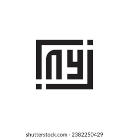 NY minimalist geometric symbol logo in high quality professional design that will print well across any print media