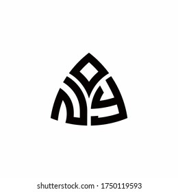 NY monogram logo with modern triangle style design template isolated on white background