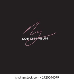 NY n y Initial handwriting creative fashion elegant design logo Sign Symbol template vector icon