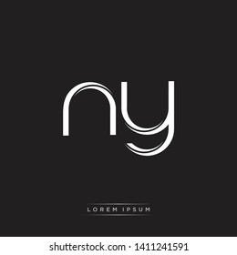ny n y logo Initial Letter Split Lowercase Modern Style