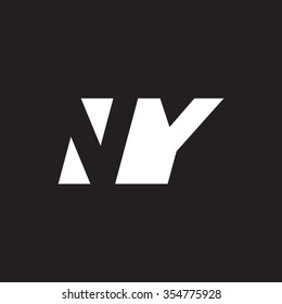 NY negative space letter logo black background