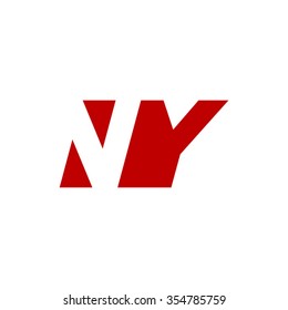 NY negative space letter logo red
