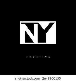 NY Negative Space Monogram – Minimalist Black and White Letter mark Logo for Creative Branding, Fashion Identity and Modern Design Concepts
