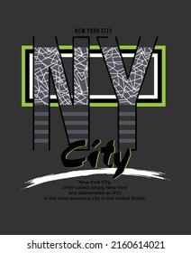 NY New York City,Modern And Lettering Typography Graphic Design In Vector Illustration.tshirt,print And Other Uses