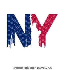 NY, New York logo. Vector logotype icon.