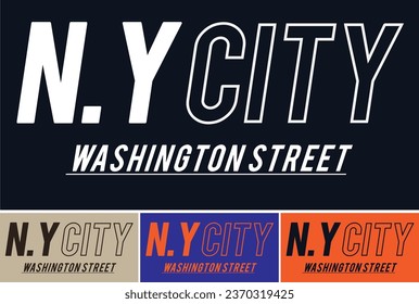 ny new york washington street usa city slogan graphic design