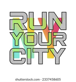 NY, RUN YOUR CITY, Graphic design print sports t-shirt fashion, illustration, vector, posters, cards, stickers, mug