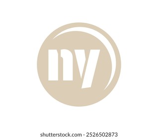 NY sport emblem or team logotype. Ball logo with a combination of Initial letter N and Y for balls shop, sports company, training, club badge. Vector illustration.