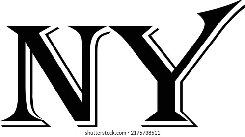 Ny Text Sign Illustration On White Stock Vector (Royalty Free ...