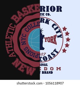 ny typography t-shirt vector illustration emblem symbol