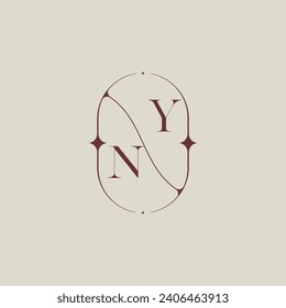 Clásico de bodas NY en un elegante monograma con un diseño profesional de alta calidad que se imprimirá bien