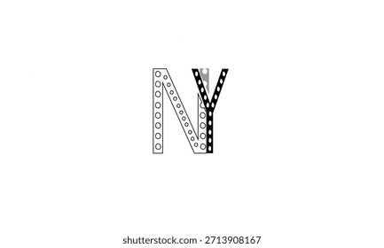 NY, YN ABSTRAKTER BUCHSTABE LOGO MONOGRAMM