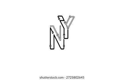 NY, YN ABSTRACT LETTER LOGO MONOGRAM
