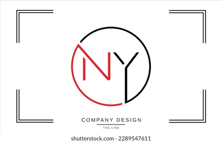 NY, YN, Abstract Letters Logo Monogram