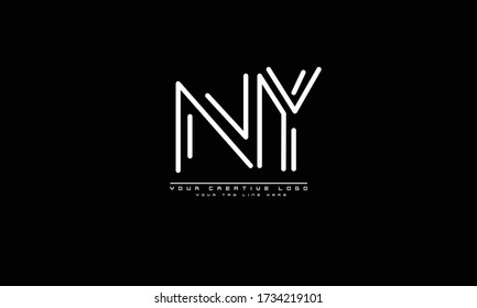 NY YN abstract vector logo monogram template