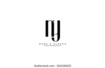 ny yn abstract vector logo monogram template