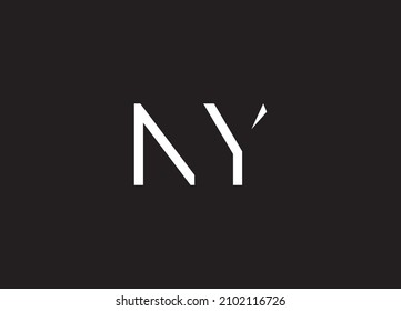 NY YN abstract vector logo monogram template
