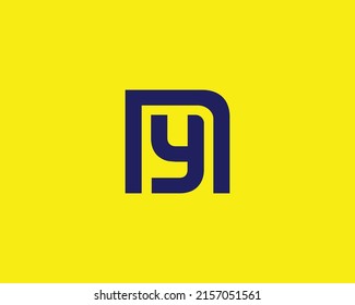 NY YN logo design vector template