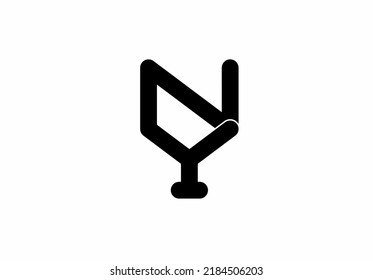 ny yn n y initial letter logo