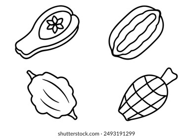 Nyama Choma Line Art Design Monochrome African BBQ Illustration