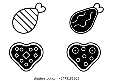 Nyama Choma Line Art Design Illustration Grilled Meat Drawing