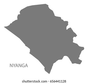 Nyanga map grey illustration silhouette