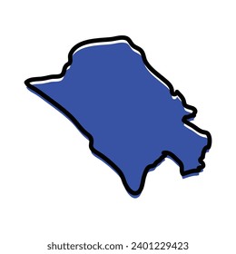 Mapa vectorial de la provincia de Nyanga, Gabón.