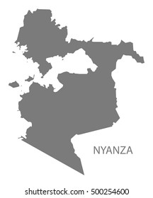 Nyanza Kenya Map grey