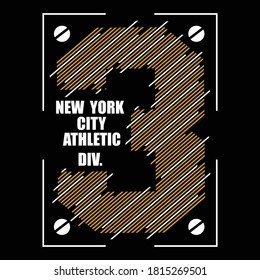 nyc 3 design typography vector illustration for print