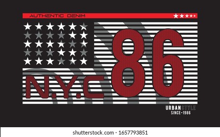 nyc 86 typography for print t shirt