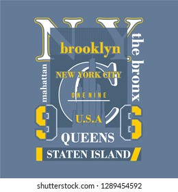 nyc abstract graphic typography vector design  t shirt with background