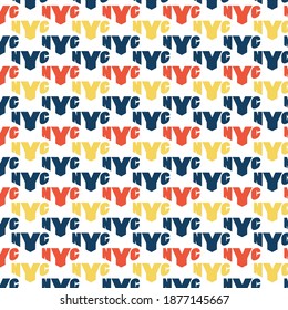 NYC allover seamless pattern. Textile print and others. Vector illustration.