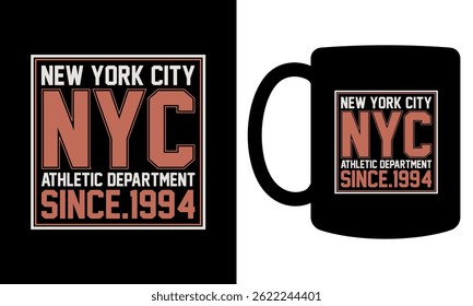 NYC Athletic department typography mug design
