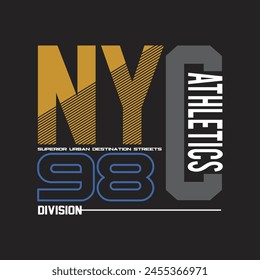 nyc athletic division 98,design typography vector illustration for print