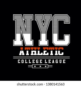 nyc athletic tee element vintage graphic t shirt print vector illustration design